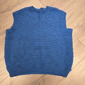 Handmade Knit Teal Sweater Vest